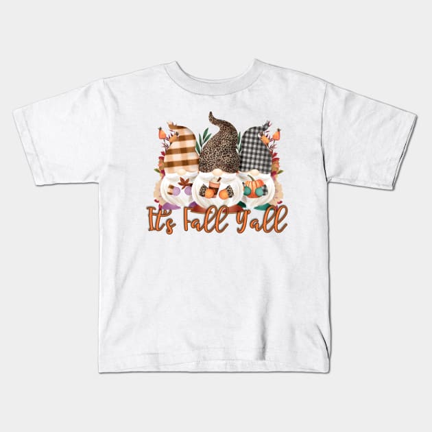 It's Fall Y'all Pumpkin Spice Gnome Shirt Kids T-Shirt by CB Creative Images